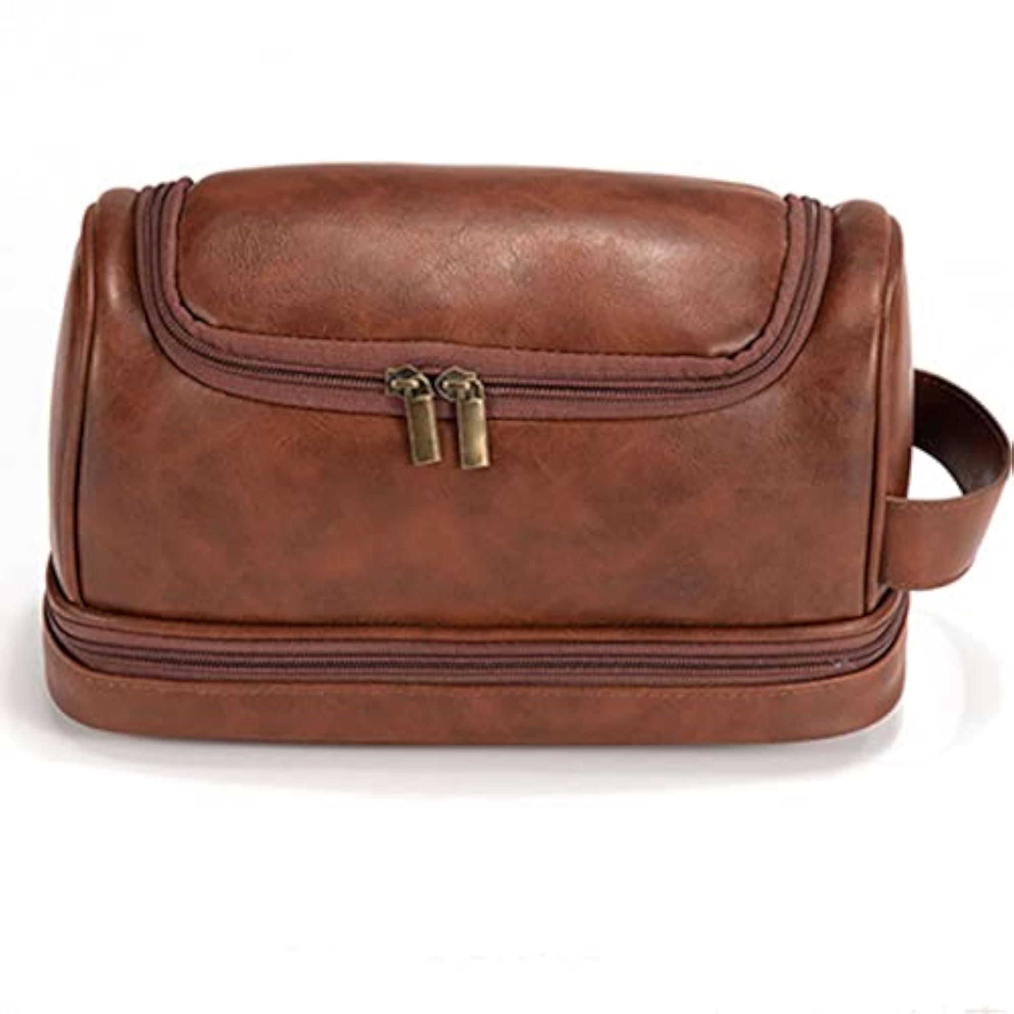 Lightweight Portable PU Leather Toiletry Bag for Travel