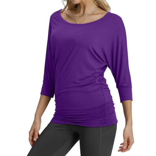 T-Shirt Drapé Femme Manches Longues Idéal pour le Bureau et vos Sorties #140