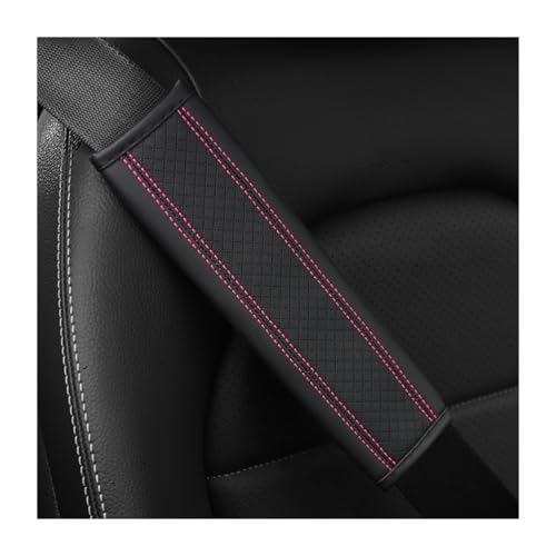 Image of Osilly Car Seat Belt Pads, 2 Pack Fiber Leather Seatbelt Shoulder Strap Covers, More Comfort Driving & Protect Your Neck, Universal Safety Strap Cover for Auto SUV Truck Airplane Backpack (Black /Pink)