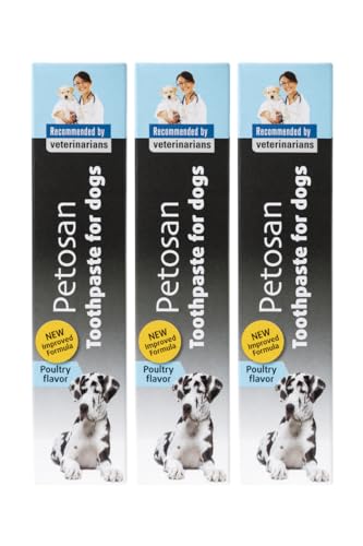 Petosan 3X Zahnpasta für Hunde 3x70g Zahnpasta für die Zahnpflege bei Haustieren