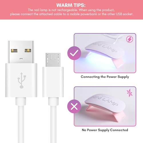 Makartt 6W Led Uv Nail Dryer Curing Lamp 60S Timer Usb Portable For Gel Nails Based Polishes, White - Image 5