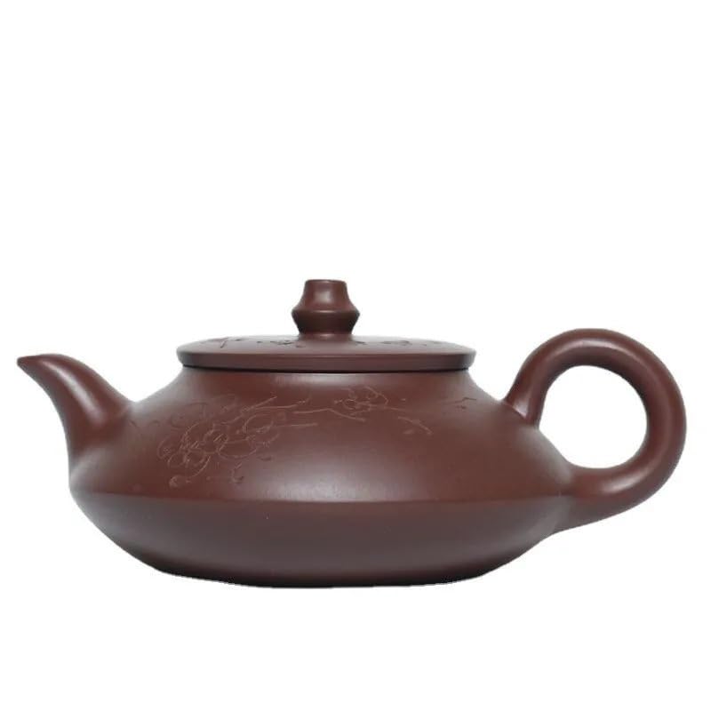 Czajnik do herbaty 210 ml Fioletowy gliniany czajnik, ręcznie robiony czajnik, surowa ruda, fioletowy gliniany czajnik do zaparzania herbaty, chiński zestaw do herbaty Zisha, naczynia do picia, sypk
