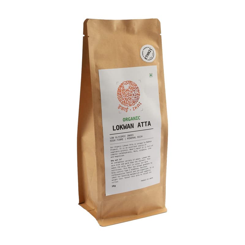 IKAI Organic Lokwan Atta | Whole Wheat Flour | Easy to Digest | Chakki Atta | Organic Wheat Flour | Low Gluten Ancient Grain | Certified Organic Atta | High In Fiber | 100% Natural | Ethnic Curation-Madhya Pradesh | 1 kg (B0BZMT13FX) Amazon Price History, Amazon Price Tracker