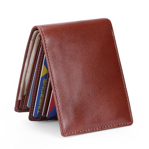 The Antiq Leather Wallet for men with RFID Blocking, Gift for Him, Bifold Wallets with 9 Credit Cards 1 ID Window, Wallet for Men, Men's Purse, Currency Organiser Single ID Wallet (Wine)2