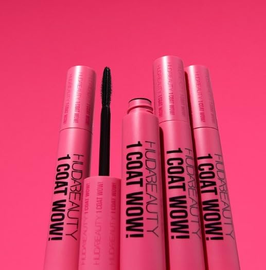 HUDA BEAUTY ORIGINAL | 1 Coat Wow! - Máscara de pestañas voluminizadora | by BELLA | (NEGRO (Travel Size), 7 ml (Paquete de 3))