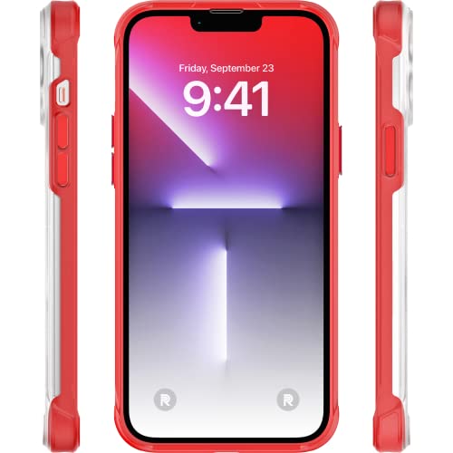 REBEL Clear iPhone 13 Pro Max Case [Frosted Series Gen-3] MagSafe Compatible, Translucent Matte Texture, Protective Shockproof Bumpers, Metal Buttons, Slim Fit Grip, 6.7 Inch Phone 2021 (Frosted Red)