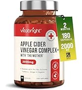 Apple Cider Vinegar with Mother 2000mg, 180 Apple Cider Vinegar Capsules + Cayenne Pepper (Not Ap...