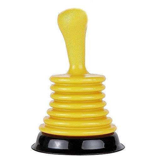 dist by classyjacs - Powerful Plunger - Mini Pro - Sink & Drain Plunger - (for Sink, Tub, Shower and More - Small for Easy Storage - Yellow Color)