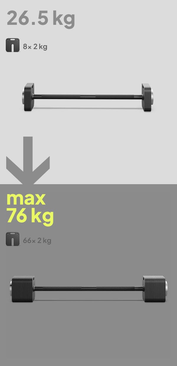 ZIPRO Die Hantelstange SQUARE 26,5 kg Komfortabler geriffelter Grip Krafttraining zu Hause