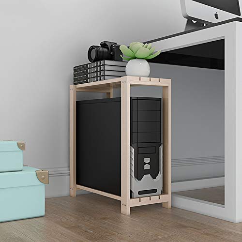 Soporte móvil para CPU SUNESA con estante de madera de 2 niveles, ruedas con bloqueo para oficina y hogar (tamaño: CH) miniatura 4