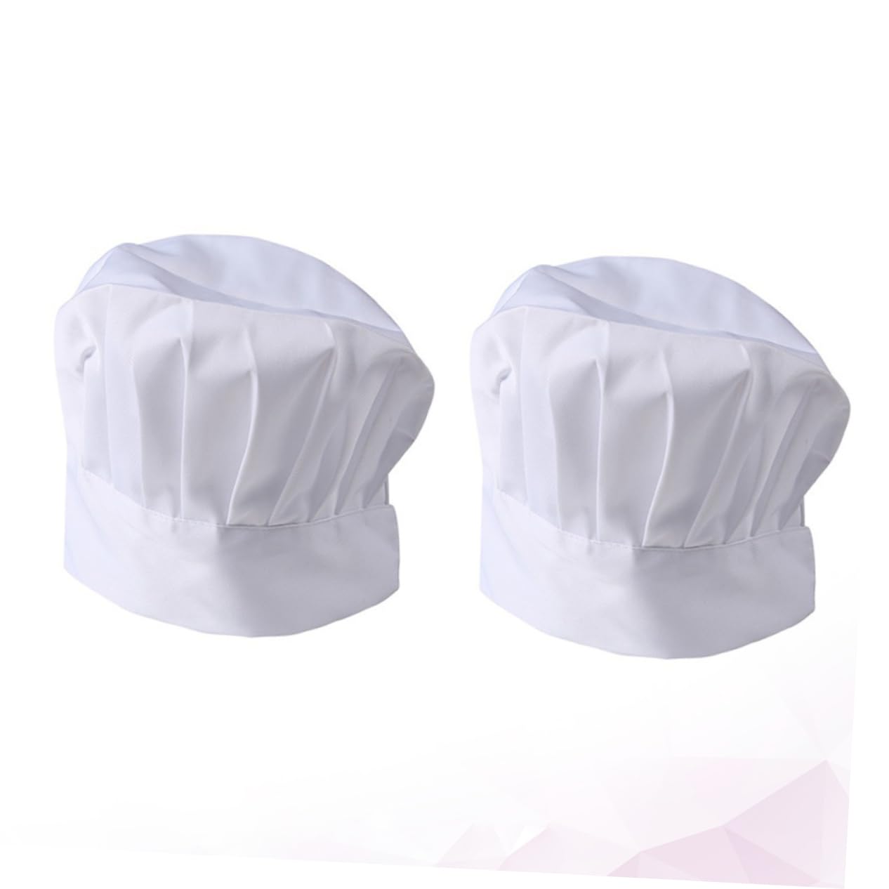 COLLBATH 2 Pcs Adjustable Chef Hat Pollution Elastic Cap for Restaurant Catering Work Lightweight Breathable Design Stylish Comfortable for All Professionals White