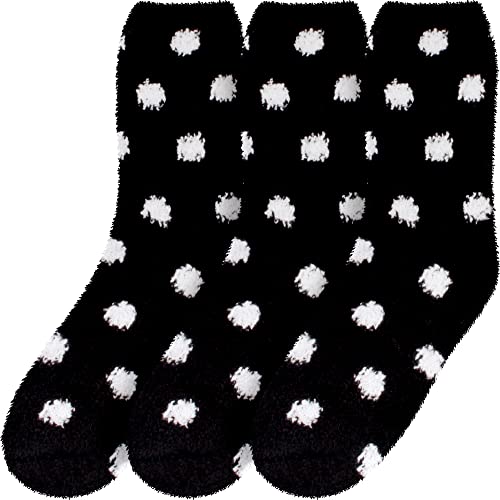 Image of BambooMN Women's Super Soft Fuzzy Socks, Polka Dot, Gradient, Snowflake, Featherlight Cuff - Assorted Colors