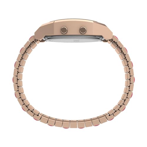 Image of TIMEX 80 Digital Watch for Women with Pink Square Dial & Rose Gold Stainless Steel Bracelet Band Water Resistant Women's Wrist Watches - TW2W41600UJ