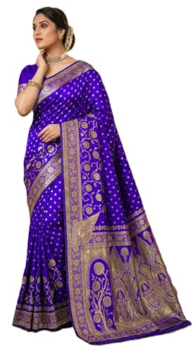 Image of C J Enterprise Women's Pure Soft Silk Saree With Blouse Piece For Wedding (Jiya)