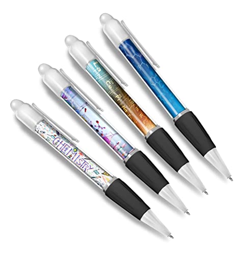 DV DESIGN - DV DESIGN Lot de 4 stylos à bille blancs chimie – Tableau périodique scientifique pour enseignants, étudiants, adolescents, garçons, filles, hommes, femmes stylo #79324