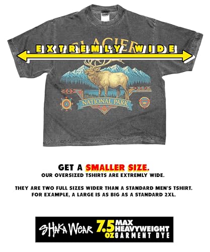 Washed Shaka-Wear Drop Shoulder 7.5 oz Heavyweight Graphic Tshirts Vintage Thick Boxy & Oversized Baggy Fit4