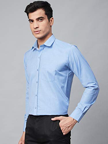 Image of MANQ Men's Regular Fit Cotton Formal Shirt, Full Sleeves, Spread Collar, Button-Down, Office, Business & Casual Wear