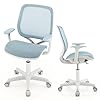 COSTWAY Sedia da Scrivania per Bambini, Sedia Girevole per Computer con Altezza Regolabile, Ruote con Freno, Braccioli Morbidi, Mobile Ergonomica per Bambini 6-15 Anni (Blu)