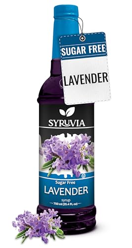 Syruvia Sugar Free Coffee Syrup, Lavender Flavored Syrup for Drinks, Lattes, and Desserts – 25.4...