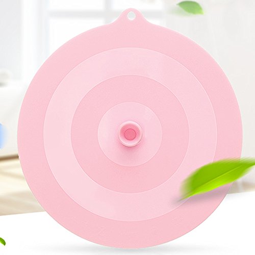 Tamume Coque en silicone couvercles  de rangement sous vide, sans déborder, sans couvercle Pink Large