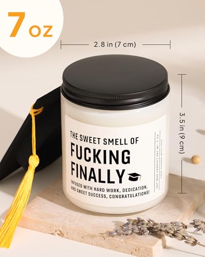 Shqiueos Funny Graduation Gift for Her Him, Graduation Candle for Women Men Lavender Scented 7oz, 2026 Graduations Gifts for Masters Degree, College, High School, PhD Grad Gift for Nurse Law School
