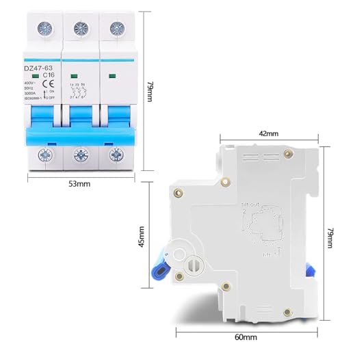 Disjoncteur triphasé 380V interrupteur de protection rail DIN 40A