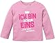 MoonWorks® Baby Langarm-Shirt 1. Geburtstag Ich Bin Schon 1 jetzt wird’s gefährlich Geburtstagsshirt Bio-Baumwolle Mädchen rosa 80/86 (10-15 Monate)