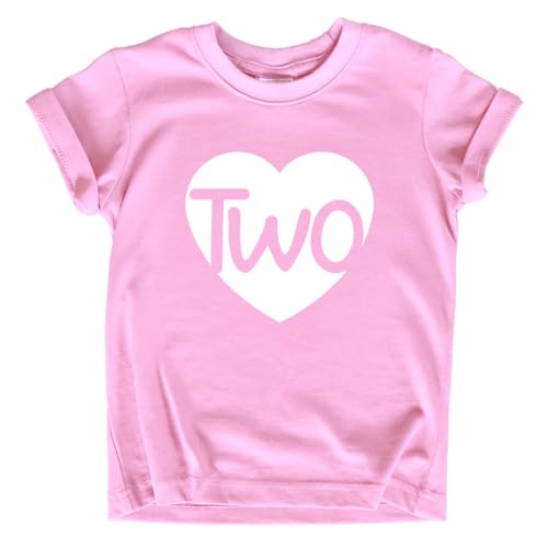 Image of 2nd Birthday Shirts Girls Heart Toddler Girl Outfit 2 Year Old Shirt Two Happy Bday Second Gift tee