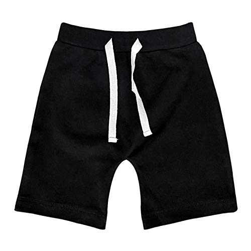 Sobowo Baby Boys Girls Shorts 3-Pack Newborn Solid Color Cotton Sport Jogger Shorts For Unisex Boy Girl 0-24 Months (Black/White/Grey, 9-12 Months) #TOP2