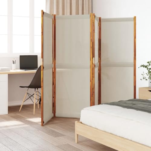 Mangloder - Biombo plegable (4 piezas, para interior y exterior, 280 x 180 cm), color gris claro