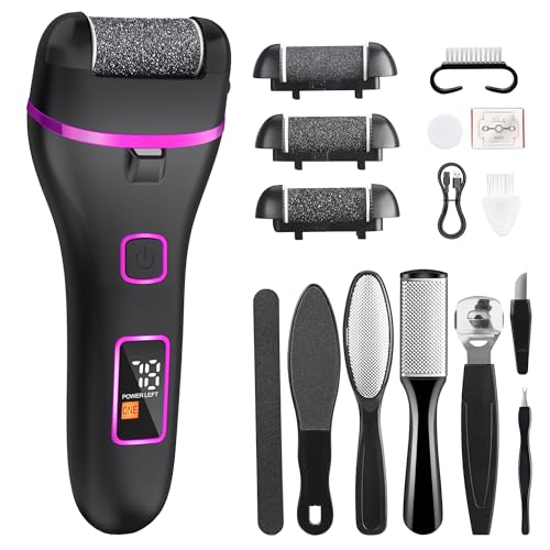 Wolady Lima Electrica Pies Durezas,Lima Pies Electrica con 3 Rodillos y 2 Velocidades,Silenciar, para Eliminar Durezas y Callos Lima Pies (negro)