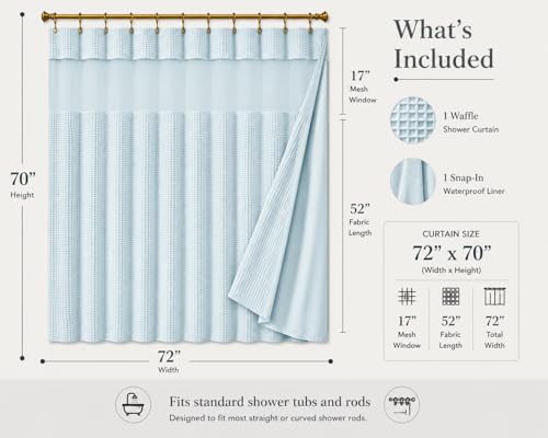 Rideau de douche maille transparente tissu blanc deco spa - 8