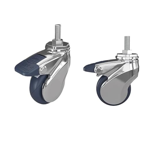 VCALDGFZ 2pcs 2.5/3-inch Single Wheel All Wheels cart Load-Bearing casters Nylon Rubber TPR Silent Movable(L-2pcs)
