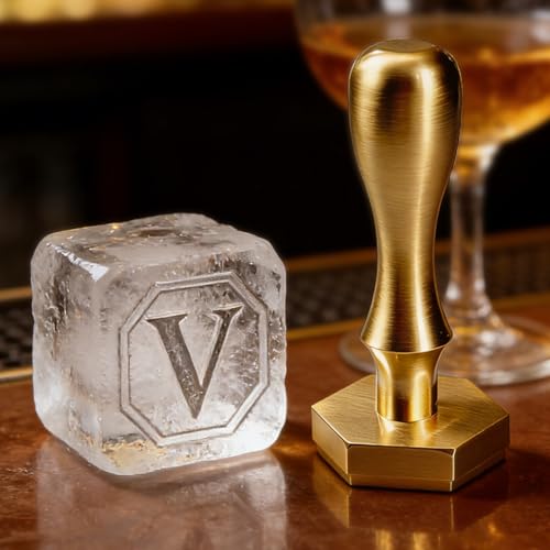 Sello personalizado para cubos de hielo con mango miniatura 1