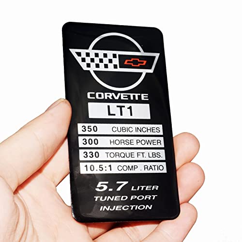 Image of 1Pc C4 Corvette 1992 LT1 Soup Engine ID Spec Metal Data Plate Consoler Emblem 3D Badge Nameplate Replacement for Corvette