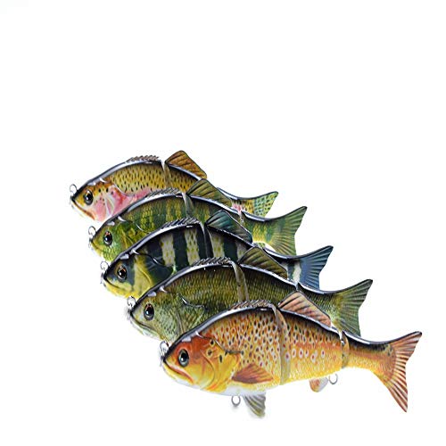 Yialia Isca de pesca biônica isca afundando corpo duro isca de pesca de 3 segmentos isca de pesca mu