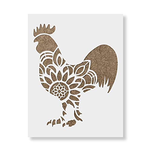 Mandala Rooster Stencil - Farm Stencils, Rooster