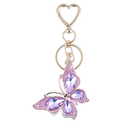 Cute Heart & Butterfly Keychain Charm for Women Purse & Bag Accessory