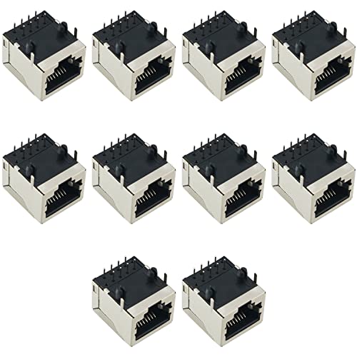 Conector RJ45 PCB Jack 10 piezas 90 grados CAT5/5e/6 miniatura 1