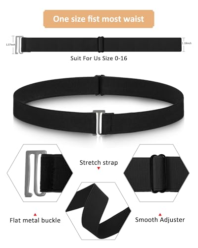 Image of SATINIOR 2 /3 /4 Pack Women Elastic Stretch Belt Invisible Sweater Shirt Tuck Band with Flat Buckle for Jeans Pants