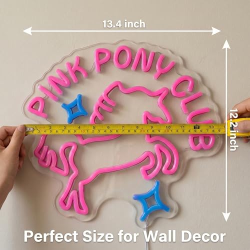 Image of AceList Pink Cowgirl Neon Sign, Dimmable LED Wall Decor, USB | Glowing accent with 9 brightness levels & memory for bedroom, dorm & bachelorette party, fun present for music fans, plug