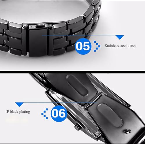 Image of ADSBIAOYE Men's and Women's Watches Fashion Creative Double Matrix Binary LED Waterproof Stainless Steel Watch