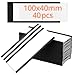 Produktbild QWORK® 40 Stück Magnetetiketten 40mm x 100mm, Magnetschilder Namensschilder zum Beschriften, mit Papiereinlage Schutzfolie, für Metallregal Schließfach Whiteboard