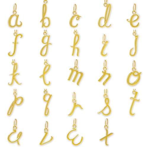 Gold Italian Horn with Small Initial Letter Pendant Necklace- 10 Karat Gold - Cornicello Charm - Lowercase A to Z Letter Pendant Necklace for Women - Gold Chain3