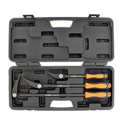 Abn Adjustable Pry Bar Set Heavy Duty 11-Point Indexing Pry Bar Set Automotive Pry Bar 3Pc Kit – 8In, 12In, 16In #TOP4