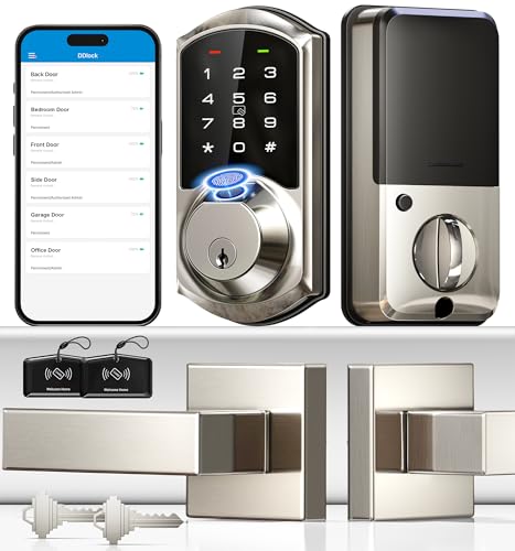 Veise Fingerprint Smart Locks for Front Door with 2 Lever ...