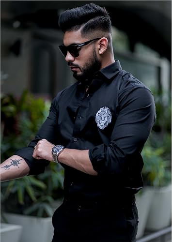 Image of Foomer Green Paisley Printed Opaque Party Shirts
