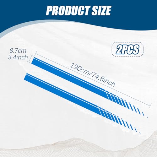 Image of 2Pcs Sports Racing Stripe Graphic Stickers, Side Door Vinyl Decals, Universal Car Decoration Accessories (Blue)