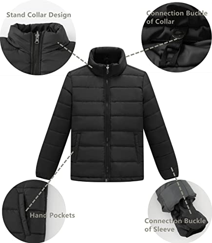 Ggleaf Girls' 3 In 1 Waterproof Ski Jacket Warm Winter Snow Coat Hooded Fleece Raincoats Black 6-7 #TOP5
