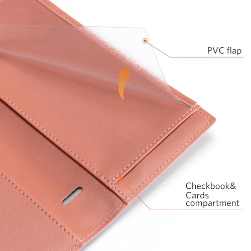 Image of CoBak Checkbook Cover for Women & Men - PU Leather Case with RFID Blocking | Classic Design Check Book Holder for Personal and Business